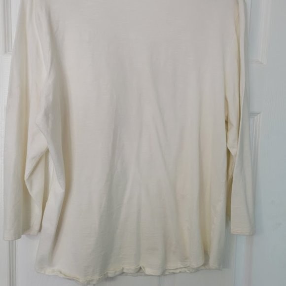 Reba cream‎ tunic top with 3/4 sleeves and beaded strands XL - Picture 6 of 8